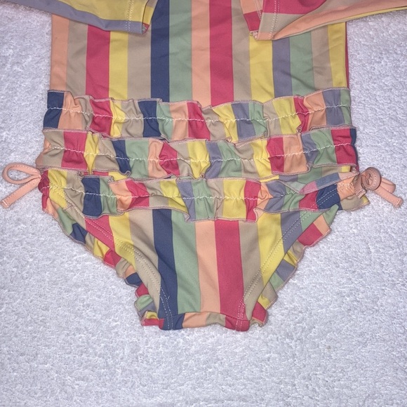 Jessica Simpson rash guard ruffle butt striped swim suit size 3t - Picture 6 of 8